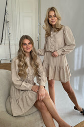 ElieaIC Ruffle Dress - Beige