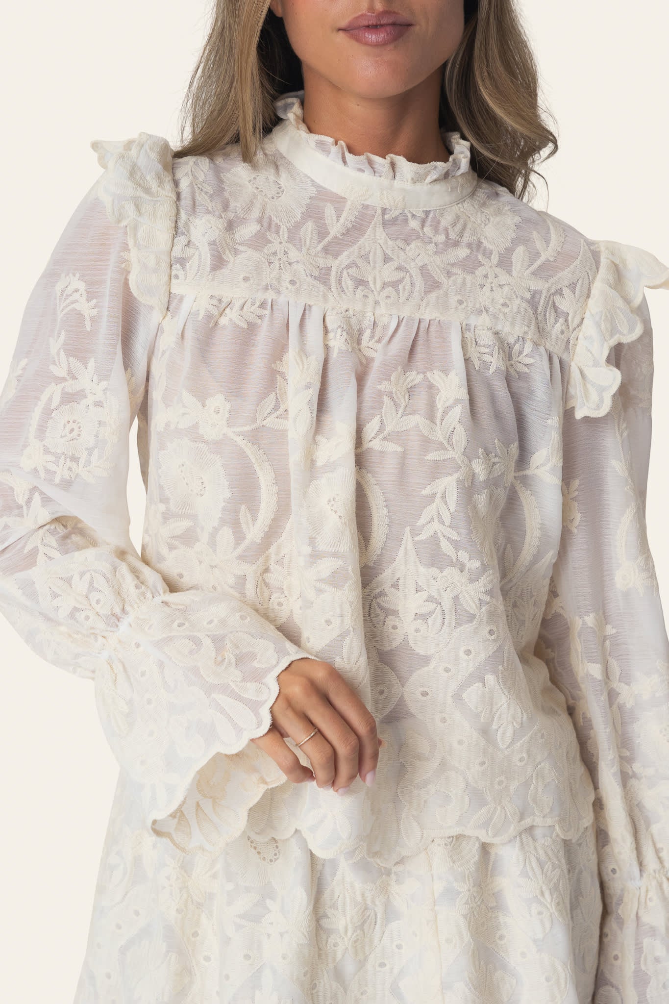 EllinorIC Lace Shirt - Vintage White – en.byic.com