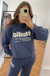 JXBeatrice LS Loose Vint Sweat - Nightshadow Blue