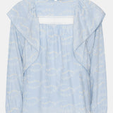 IngridIC Shirt - Blue White Embroidery