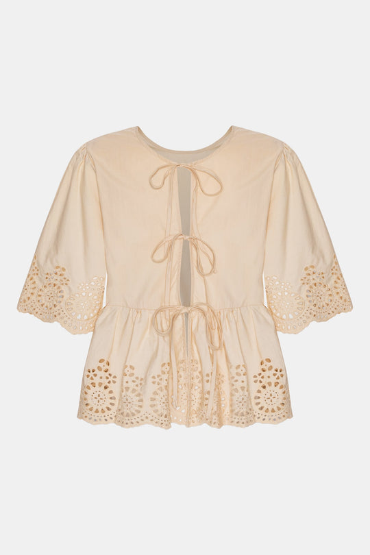 LulaIC Top - Beige Embroidery