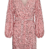 VMBella LS Wrap Short Dress - Candy Pink