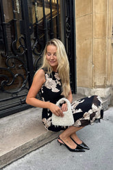 MiraIC Mesh Dress - Black Beige Flower