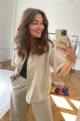 JXLisa SS Comfort Linen Shirt - Fog