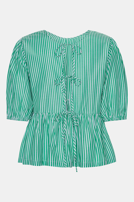 LulaIC Top - Green White Stripes