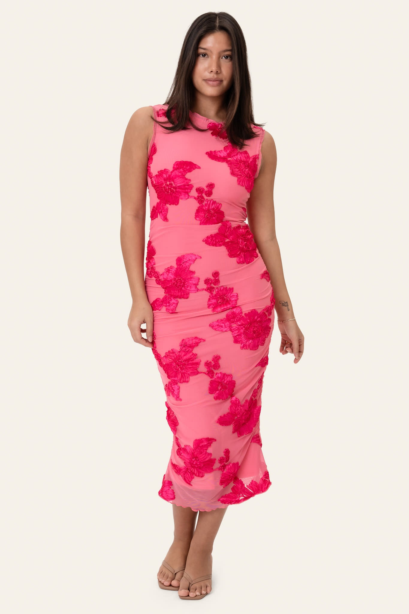 fuchsia pink floral dress Courtney Dress / Fuchsia Floral L / Fuchsia Floral