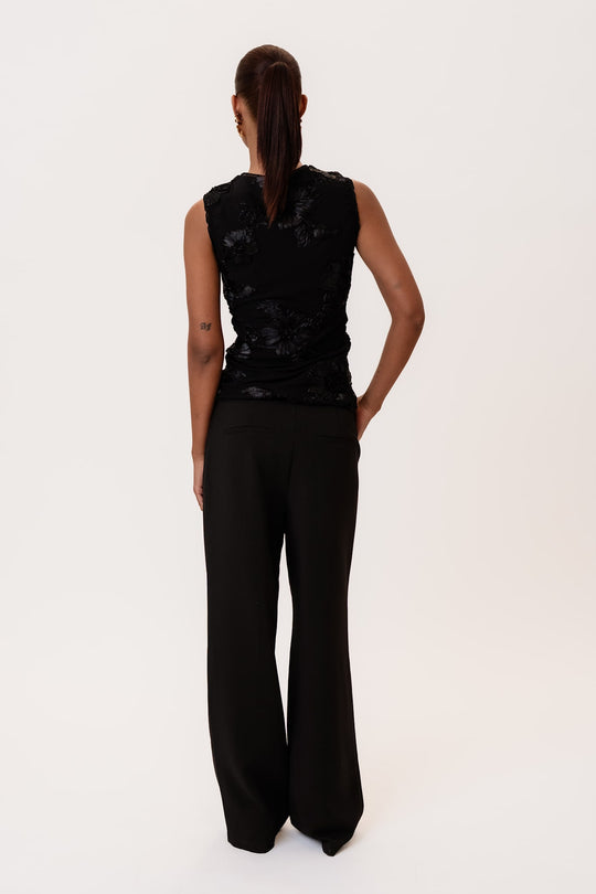MiraIC Mesh Top (Preorder del. week 43) - Black Flower