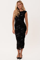 MiraIC Mesh Dress - Black Flower