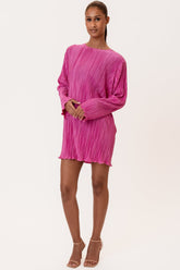KellyIC Plissé Dress - Fuchsia Pink