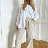 JXKira Relaxed Linen Pants - Fog