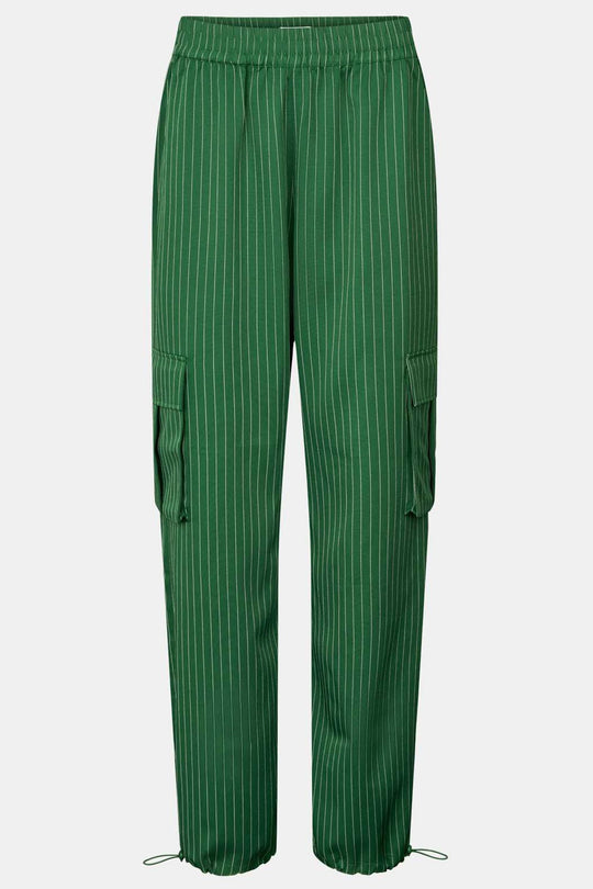 LivaIC Cargo Pants - Dark Green Pinstripe