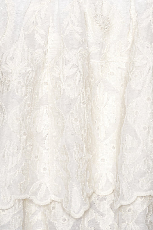 EllinorIC Lace Mini Skirt - Vintage White