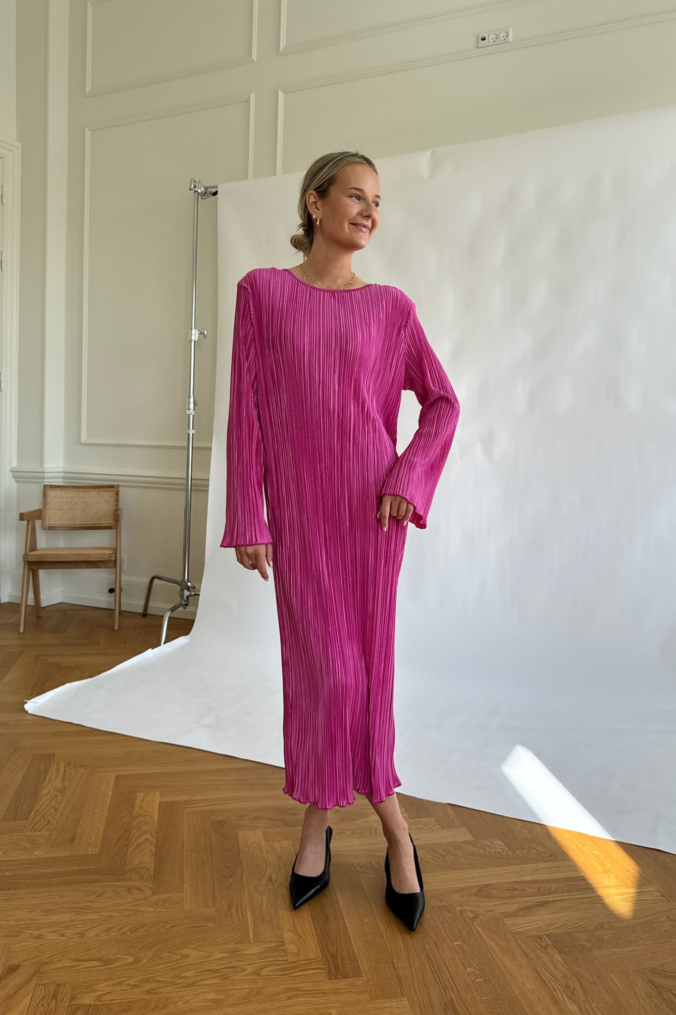 KellyIC Long Plissé Dress
