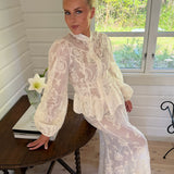 MabelIC Shirt - Vintage Off White Lace