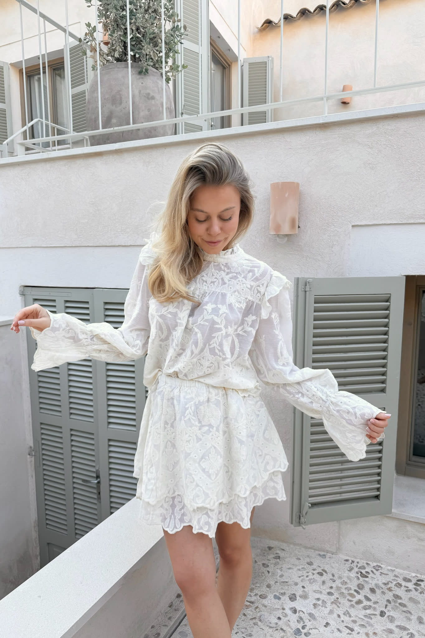 EllinorIC Lace Shirt - Vintage White – en.byic.com