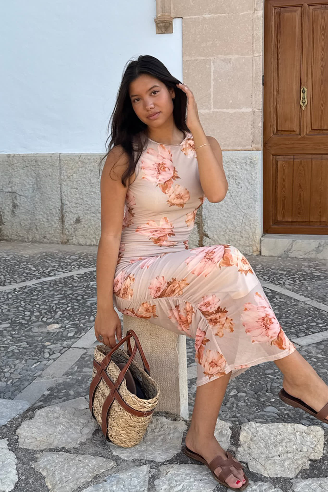 MiraIC Mesh Dress - Dusty Rose Print – en.byic.com