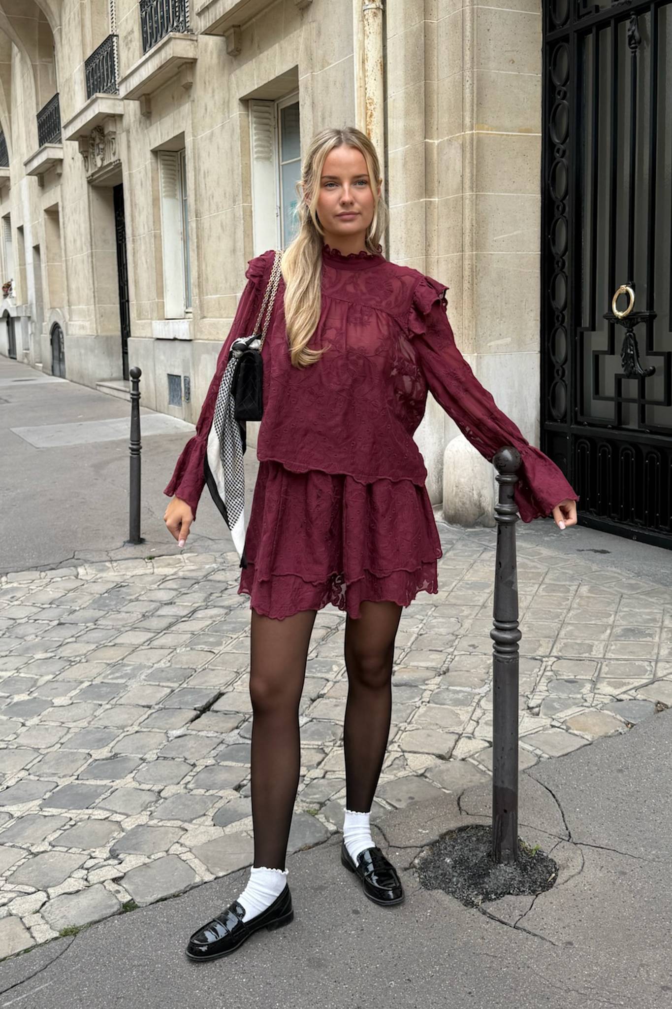 Byic EllinorIC Lace Mini Skirt - Vintage Bordeaux – en.byic.com