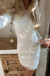 MalouIC Mesh Dress - White Flower