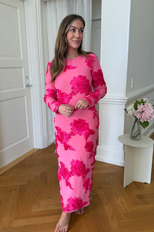 EliseIC Mesh Dress (Preorder del. week 23) - Fuchsia Pink Flower