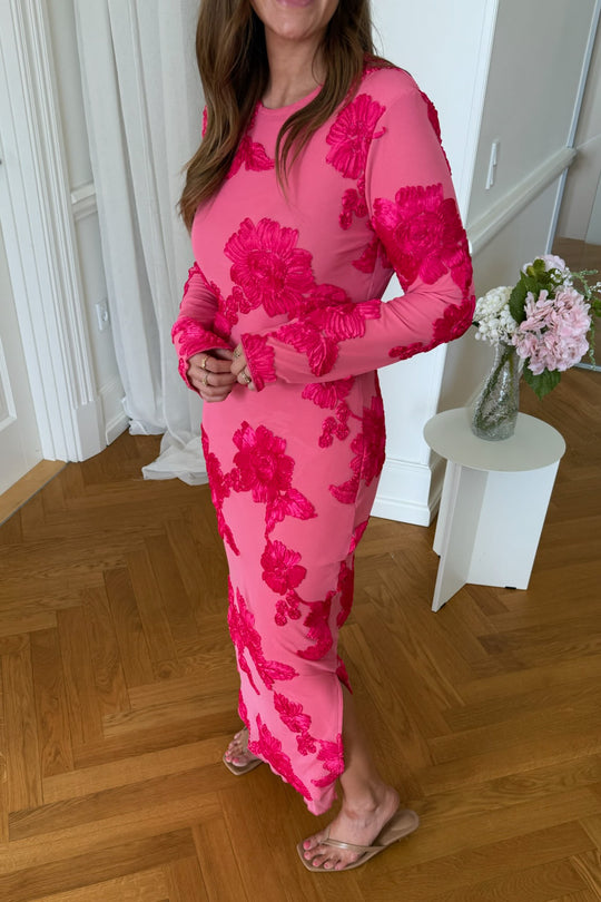 EliseIC Mesh Dress (Preorder del. week 23) - Fuchsia Pink Flower