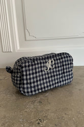 EmilieIC Mini Cosmetic Bag - Navy Checks