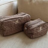 EmilieIC Cosmetic Bag - Brown Checks