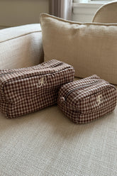 EmilieIC Cosmetic Bag - Brown Checks