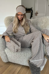 EmilieIC Sleeping Mask - Beige Checks