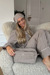 EmilieIC Sleeping Mask - Beige Checks