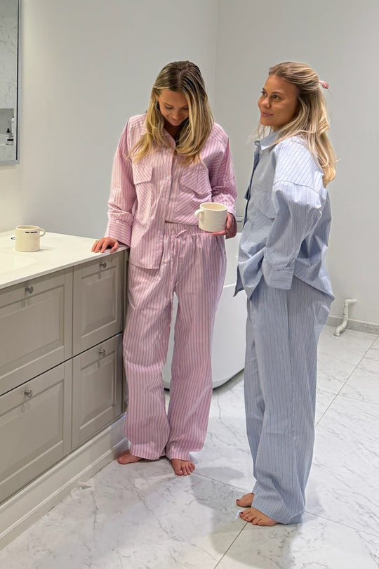 HannahIC Pants - Light Pink White Stripe