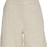 VMVerhera MR Long Linen Shorts - Oatmeal Nature Tone