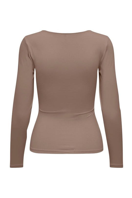 ONLEa LS Deep Neck Top - Walnut