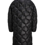 JXLenora Shiny Quilted Coat - Black