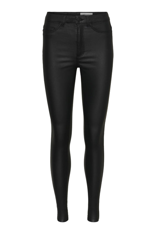 NMCallie Shape HW Skinny Coated Pants - Black