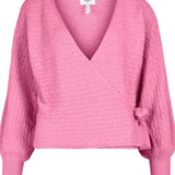 OBJThessa LS Wrap Pullover - Begonia Pink