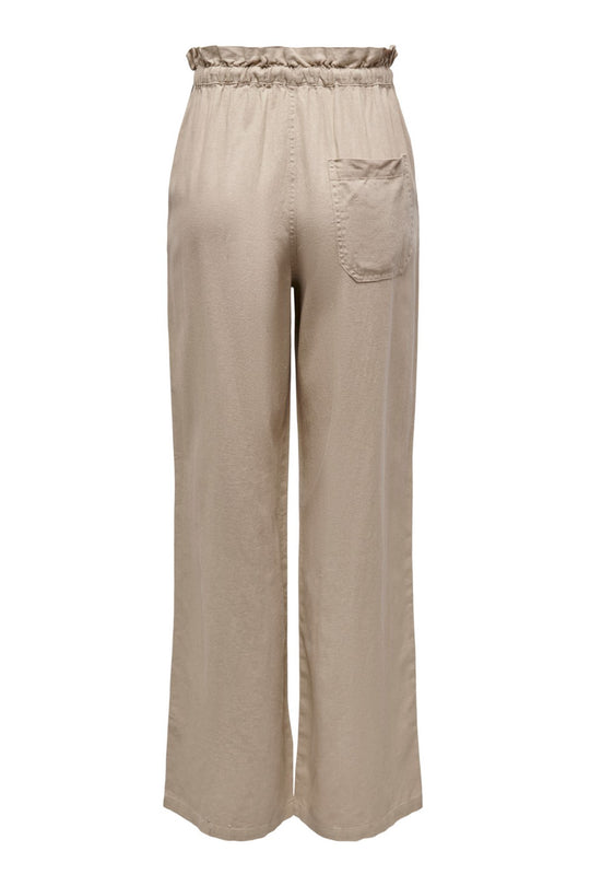 ONLCaro HW Wide Linen Blend Pant - Oxford Tan