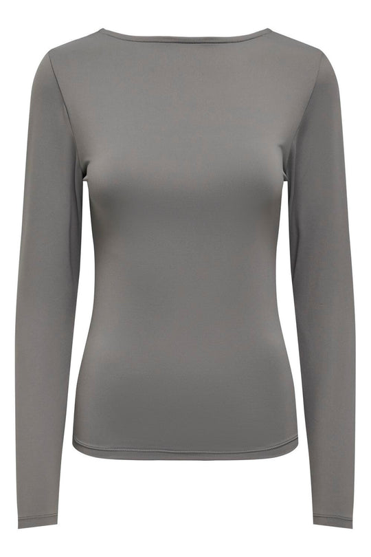 ONLEa LS Deep Neck Top - Thunderstorm