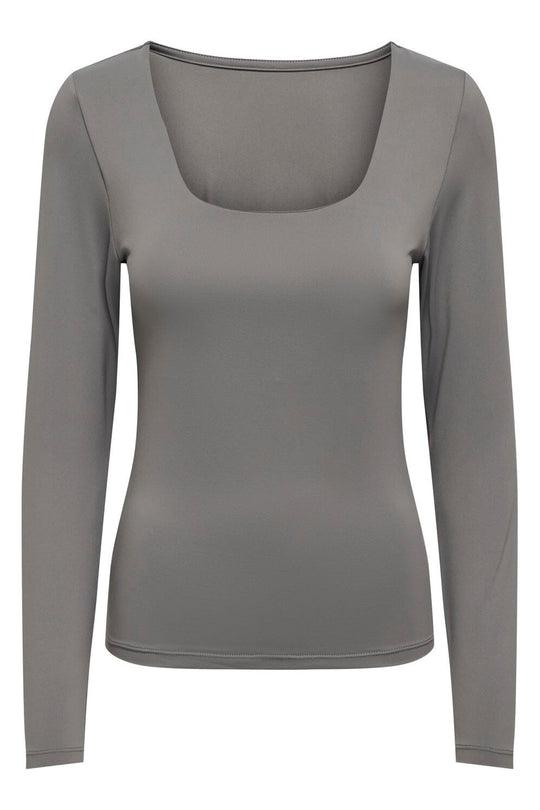 ONLEa LS Deep Neck Top - Thunderstorm