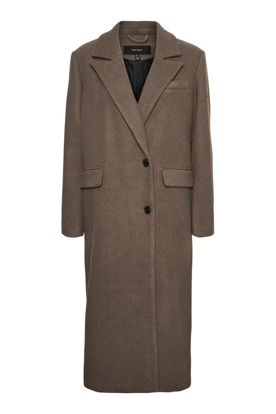 VMVenetavega Long Wool Coat - Chocolate Chip