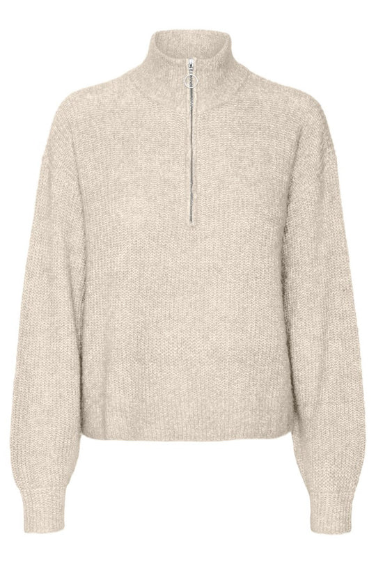 VMMili LS Zipper Pullover - Birch