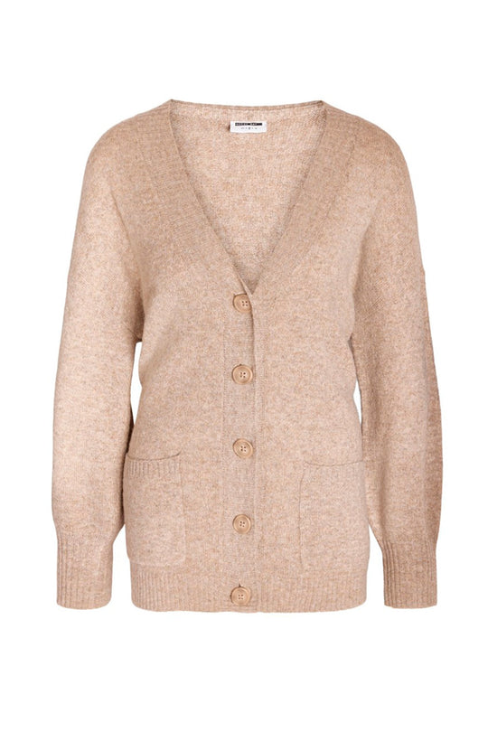 NMFriva LS Vneck Knit Cardigan - Nomad Melange