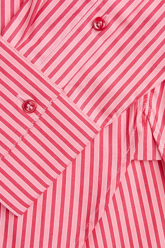 JXJamie LS Relaxed Poplin Shirt - Cerise Stripe