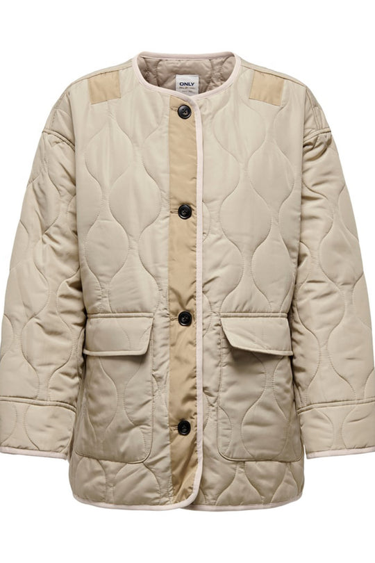 ONLCharlee LS Oversize Quilt Jacket - White Pepper