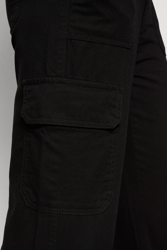 JDYAbby HW Wide Cargo Pants - Black