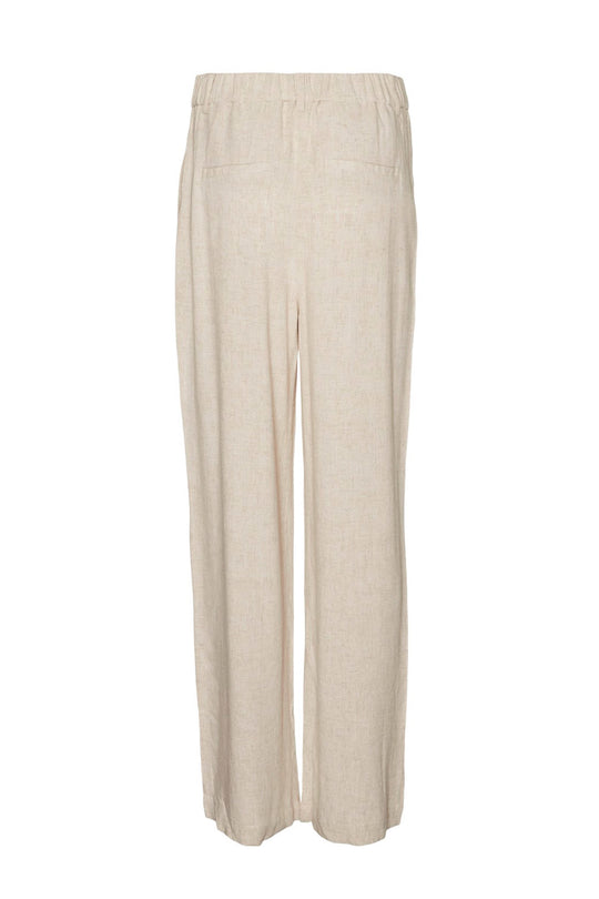 VMVera MR Wide Linen Pants - Oatmeal Nature Tone