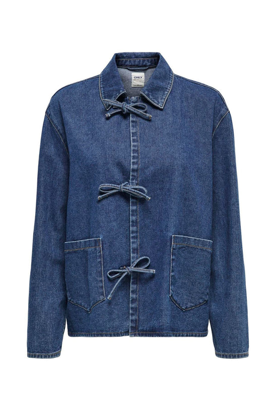 ONLThille LS Tie Jacket - Dark Blue Denim