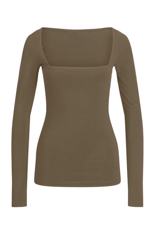 NMBella LS Squareneck Top - Capers