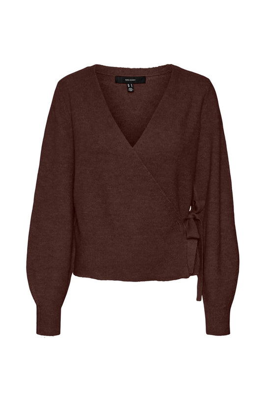 VMSimone LS Wrap Cardigan - Coffee Bean