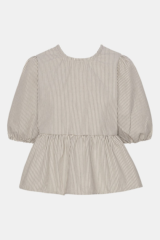 LulaIC Top - Dark Beige Woven Stripe