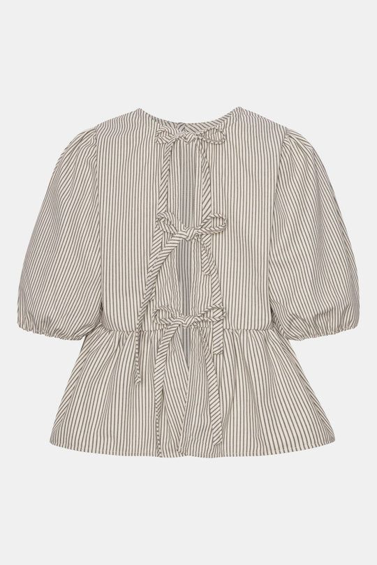 LulaIC Top - Dark Beige Woven Stripe